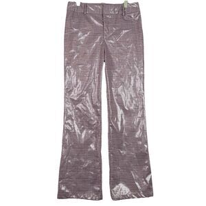 Fung Lan Flare Pants Trouser Gingham Sz 6 Pink 70's Inspired Retro Polyurethane